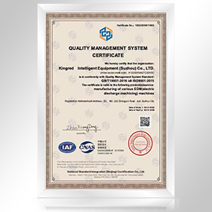 Kingred CNC wire cutting machine ISO certificate